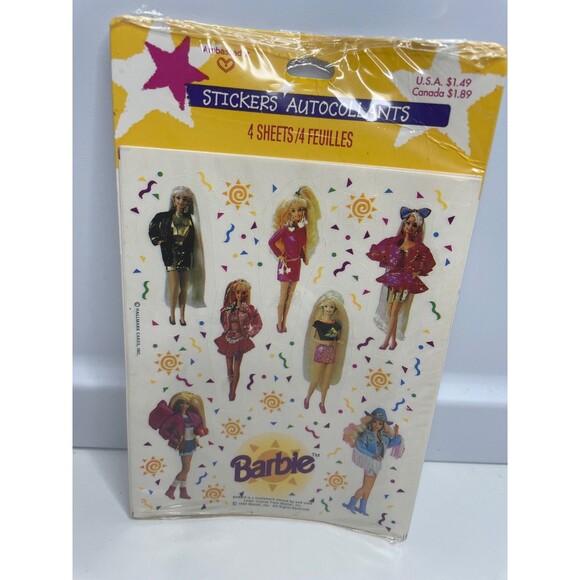 new Vintage Barbie Mattel Sticker 1994 - 4 Sheets - Picture 2 of 6
